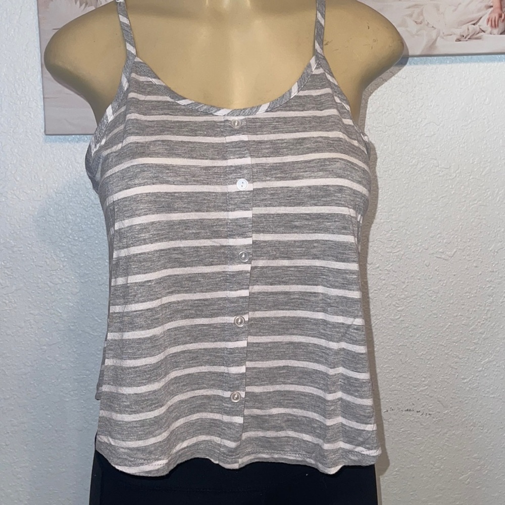 Long crop spaghetti strap blouse